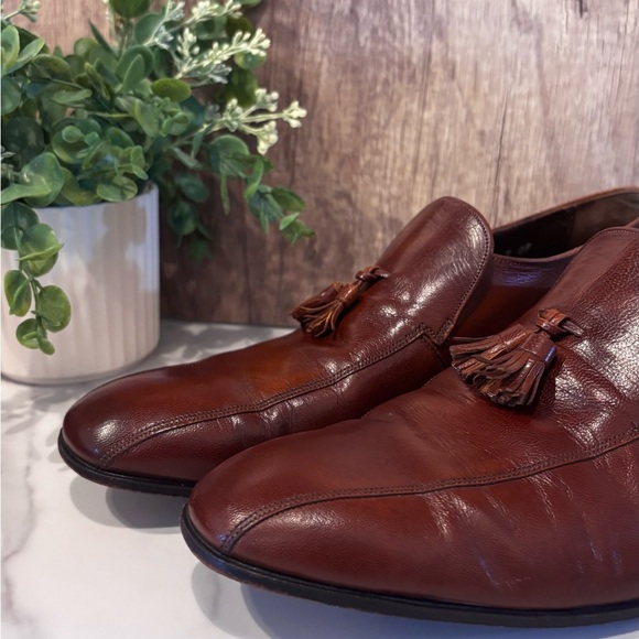 Florsheim Brown Leather Tassel Loafers main image 6